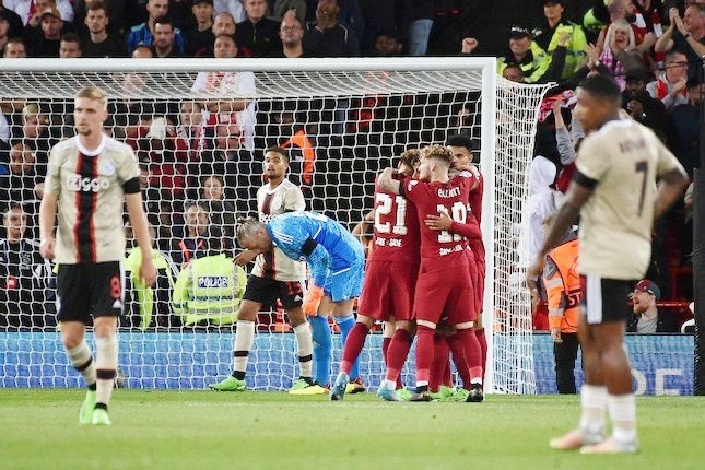 Ajax VS Liverpool, Duel Menentukan 1 Selebrasi para pemain Liverpool saat melawan Ajax di Anfield, Liga Champions 2022/2023.