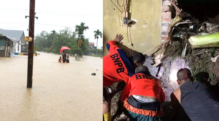BENCANA— Beberapa wilayah di Kabupaten Padangpariaman diterjang banjir dan longsor hingga menewaskan empat warga. Sementara itu, Tim SAR gabungan melakukan evakuasi korban.