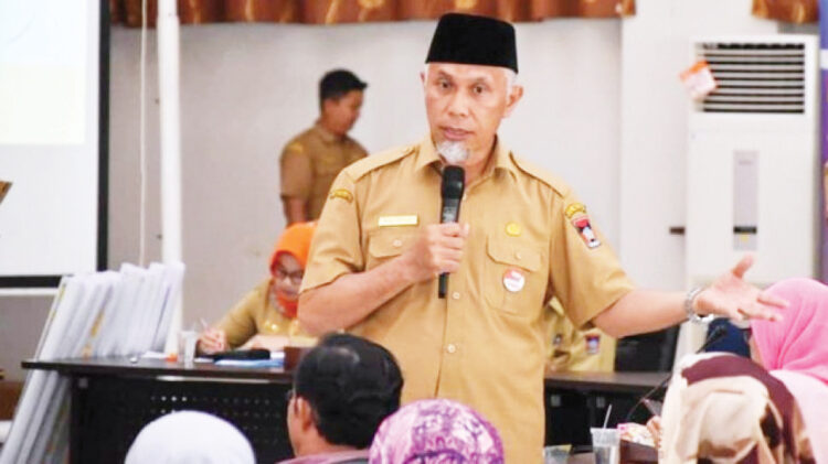INGATKAN ASN— Gubernur Sumbar, Mahyeldi Ansharullah mengingatkan para ASN agar menjaga netralitasnya dalam dinamika Pemilu 2024.