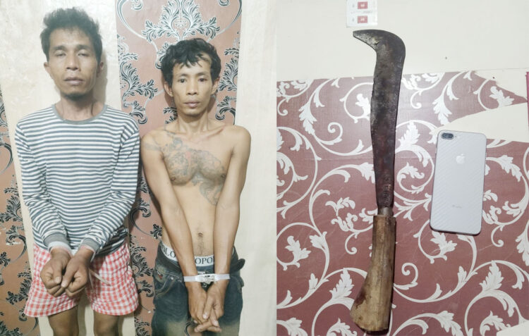 BEGAL—
Dua pelaku begal yang beraksi membawa parang di jalan baru Pantai Air Manis ditangkap jajaran Polsek Padang Selatan.