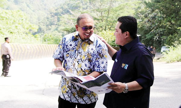 Update Pembangunan Fly Over Sitinjau Lauik, Andre Rosiade: Menunggu Persetujuan Izin Prakarsa 1 PENINJAUAN SITINJAU LAUIK— Anggota DPR RI asal Sumbar Andre Rosiade bersama Menteri BUMN Erick Thohir saat meninjau kawasan Sitinjau Luik, beberapa waktu lalu.