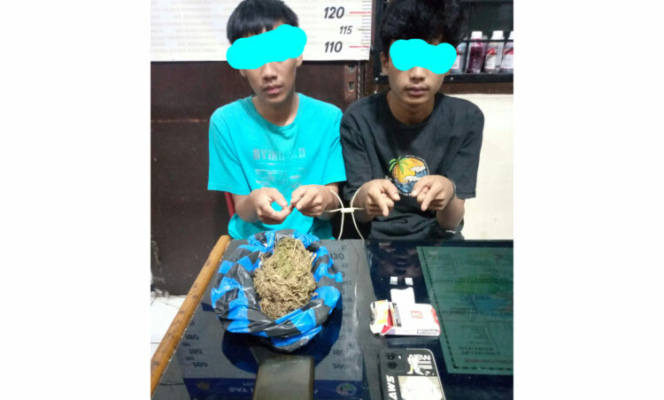 PEGEDAR— Pelajar SMA berinisial AH (16) dan rekannya MRS (18) ditangkap jajaran Satresnarkoba Polres Payakumbuh dengan barang bukti ganja dan sabu.