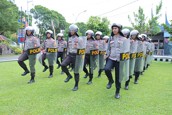 Personil Kamtibmas Polres Payakumbuh saat latihan