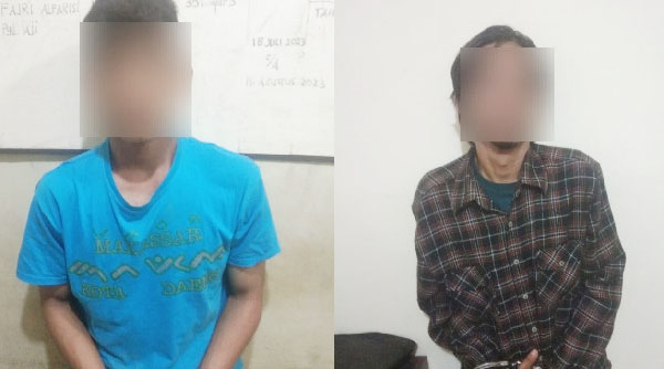 PREMAN DITANGKAP— Jajaran Polsek Padang Barat menangkap dua preman yang memalak dan merampas Hp milik pengunjung Pantai Padang.