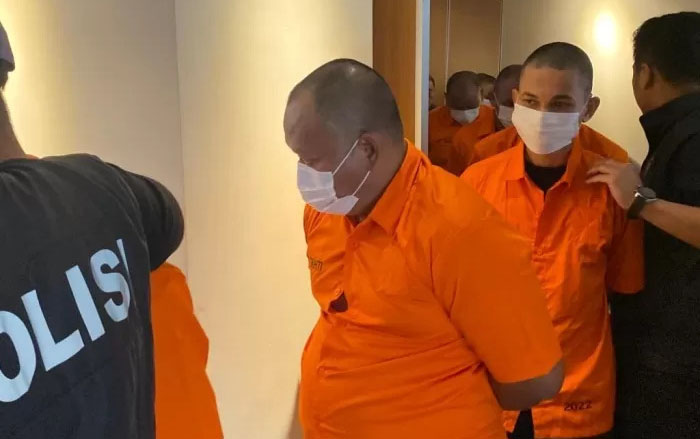 TPPO— Para tersangka kasus TPPO modus jual beli ginjal jaringan internasional yang ditangkap Polda Metro Jaya.