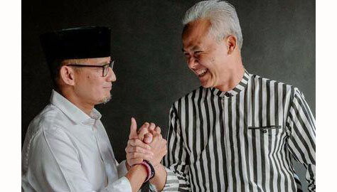 BACAPRES— Bakal Calon Presiden, Ganjar Pranowo yang diusung oleh PDI Perjuangan bersama Sandiaga Uno.
