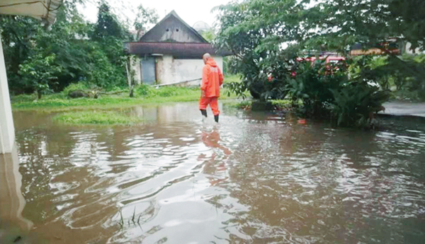 Hujan dengan Intensitas Tinggi, Banjir dan Longsor Rusak Lahan Pertanian Warga 1 GENANGAN AIR— Petugas BPBD Bukittinggi melakukan pengecekan di lokasi yang terjadi genangan air akibat hujan dengan intensitas tinggi yang melanda Bukittinggi.