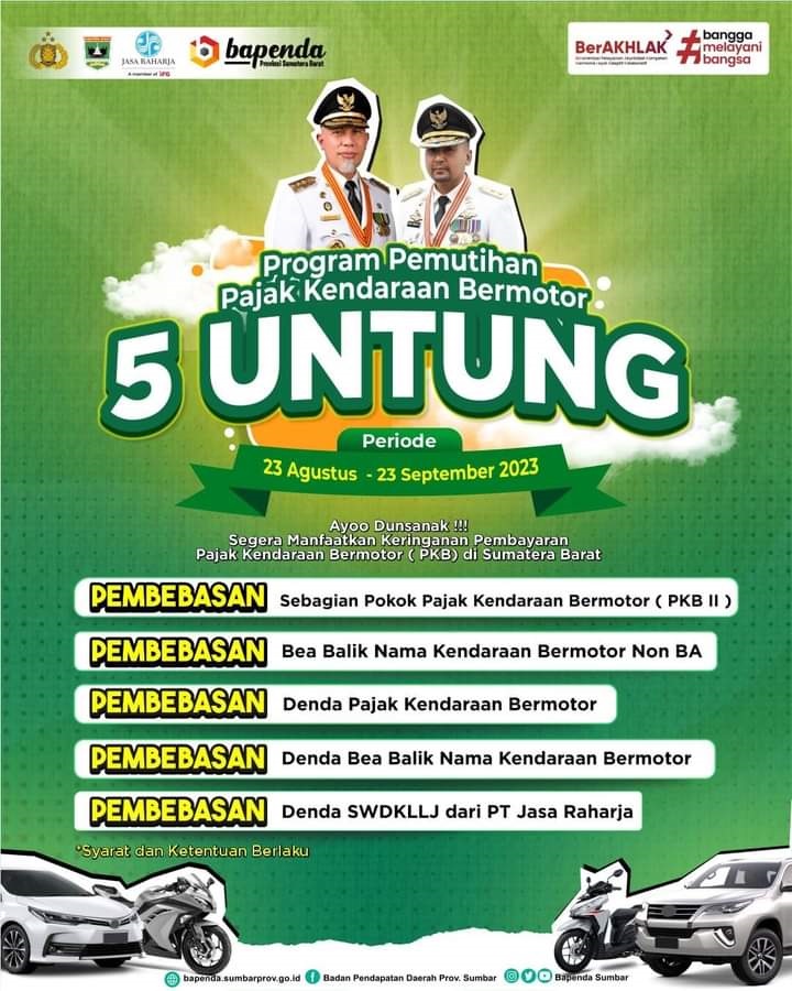 Peringatan HUT Kemerdekaan RI ke-78, Pemprov Buat Kebijakan Baru Beri Kemudahan PKB 1 Sebagai bentuk partisipasi Pemerintah Daerah dalam rangka peringatan Hari Ulang tahun