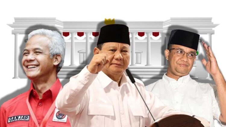 BACAPRES— Prabowo Subianto, 
Ganjar Pranowo dan Anies Baswedan