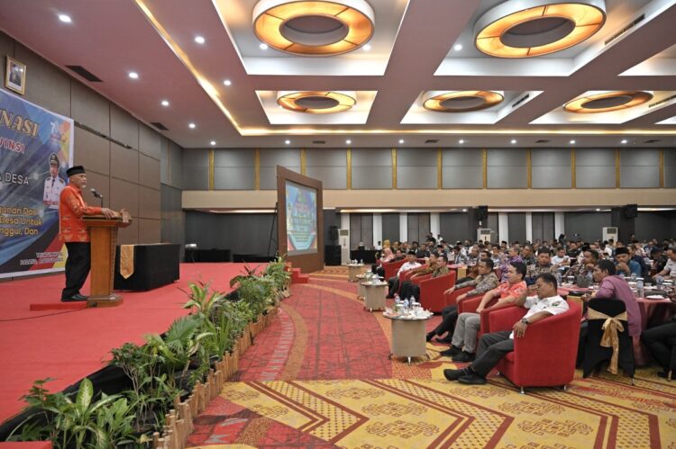 Cegah Masalah Hukum Pengelolaan Dana Desa/Nagari, Kejati Sumbar Sediakan 200 Rumah Restorasi Justice 1 PEMBICARA—Gubernur Sumbar Mahyeldi Ansharullah saat menjadi pembicara utama dalam Rakor antara Pemprov Sumbar dengan Wali Nagari/Kepala Desa Tahun 2023