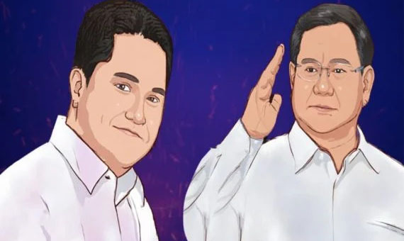 ILUSTRASI— Prabowo Subianto dan Erick Thohir.