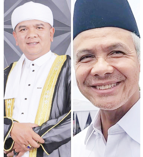 Ganjar Pranowo Tuai Dukungan Tokoh Agama di Sumbar 1 (kiri) Ketua Pondok Pesantren se-Sumbar, Ustazd Akmal Hadi, (kanan) Capres Ganjar Pranowo
