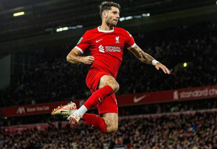 Liverpool Kalahkan Leicester City dengan Skor Ikonik 3-1 1 SELEBRASI— Dominik Szoboszlai melakukan selebrasi saat berhasil mencetak gol ke gawang Leicester.