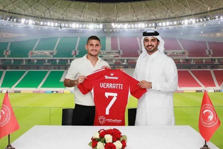 Hengkang dari PSG, Gelandang Italia Marco Verratti Hijrah ke Qatar 1 DIPERKENALKAN— Verratti resmi diperkenalkan sebagai pemain Al-Arabi dengan nomor punggung 7 pada Rabu (13/9) dini hari WIB.