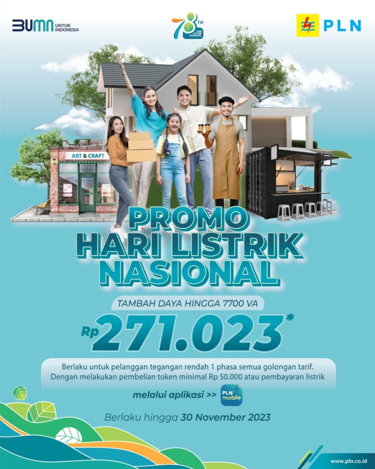 Spesial Hari Listrik Nasional ke-78, PLN Gelar Promo Tambah Daya Hanya Rp271.023 1 3f83b302 9872 4763 8122 2a7f4ebd48ad