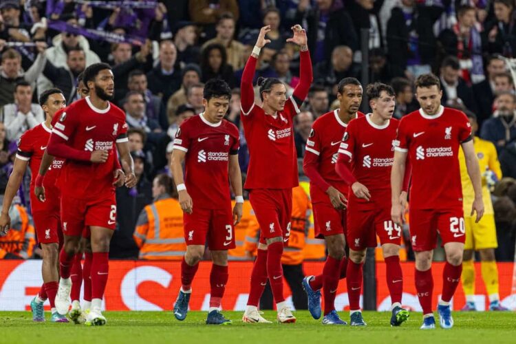 Kalahkan Toulouse 5-1, Liverpool Berpesta Gol di Anfield 1 PESTA GOL— Liverpool berpesta gol saat menjamu Touolose dalam pertandingan ketiga Liga Europa dengan skor 5-1 di Anfield.