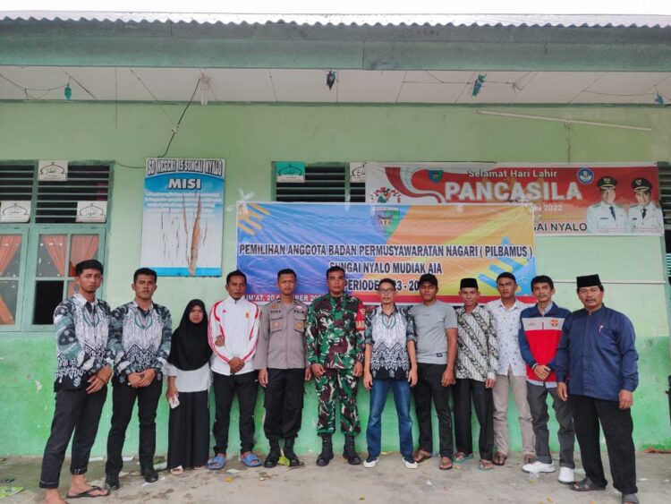 SUKSES—Semua pihak telah mendukung penuh suksesnya pelaksanaan Pilbamus Nagari Sungai Nyalo Mudiak Aia, Kecamatan Koto XI Tarusan, Kabupaten Pesisir Selatan periode 2023- 2029.