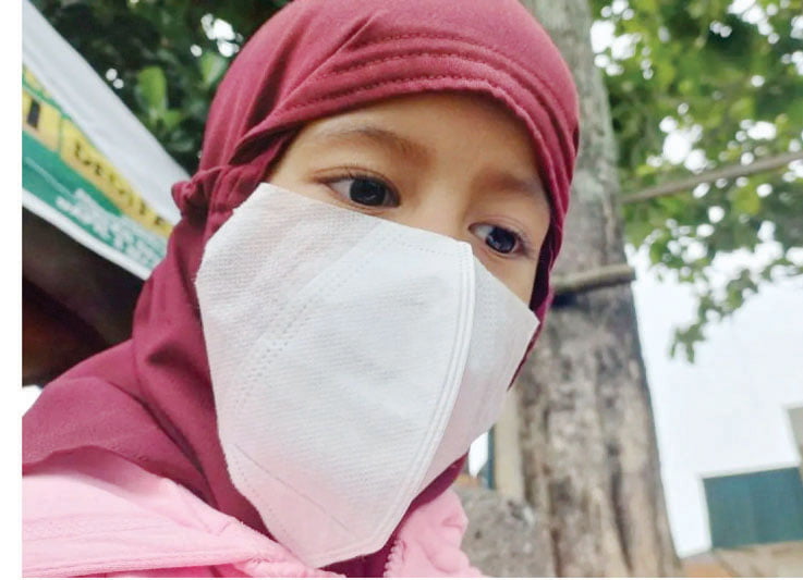 Kualitas Udara Menurun, Bukittinggi Wajibkan Pelajar Pakai Masker 1 ILUSTRASI— Pelajar memakai masker