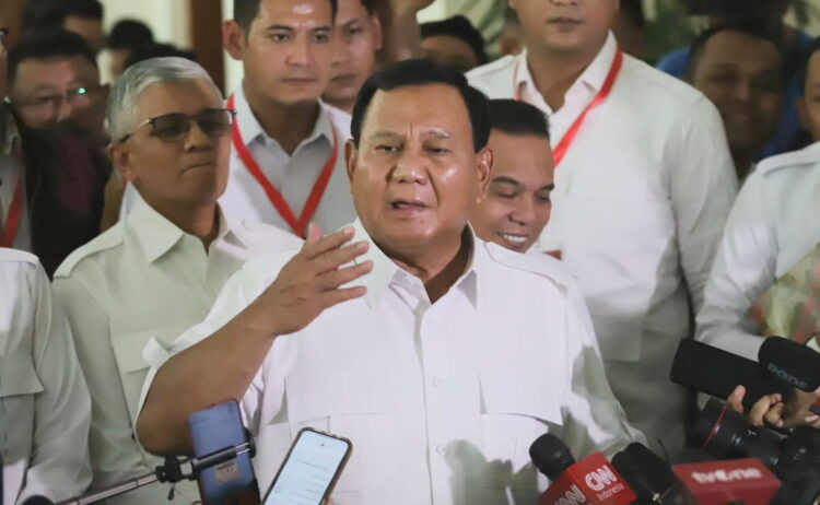 Pilih Gibran jadi Cawapres, Prabowo Pastikan segera Temui Megawati 1 RAPIMNAS GERINDRA— Bakal Calon Presiden sekaligus Ketua Umum Partai Gerindra Prabowo Subianto saat tiba menghadiri Rapat Pimpinan Nasional (Rapimnas) Partai Gerindra.