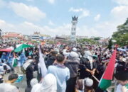Ribuan Warga Hadiri Aksi Bela Palestina, Longmarch dari Lapangan Kantin hingga Taman Jam Gadang