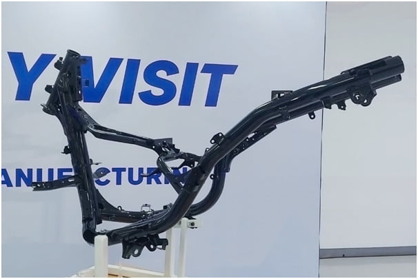 STANDAR GLOBAL— Rangka Yamaha NMax yang diproduksi oleh PT YIMM dengan standar global.