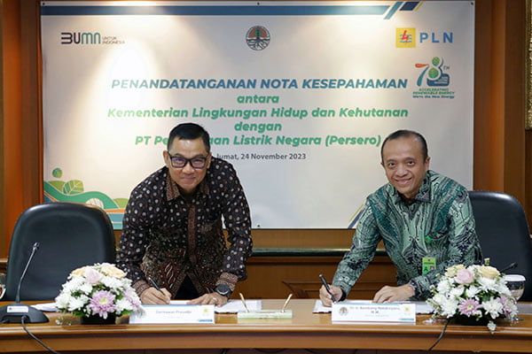 PLN – KLHK Teken MOU Kolaborasi Tingkatkan Penggunaan Energi Terbarukan 1 a5307db4 b471 4b49 b140 2be0729297ea