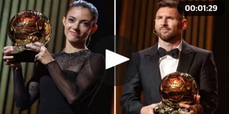 BALLON D OR— Pesepakbola Spanyol Aitana Bonmati dan Messi mendapatkan penghargaan tertinggi di Ballon d Or 2023 pada upacara penghargaan sepak bola tahunan di Paris, Senin (31/10) dinihari WIB.