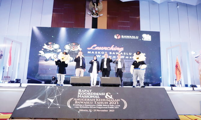 Bawaslu Luncurkan Maskot Baru Wasra dan Wasri 1 MASKOT BARU— Sepekan menuju tahapan kampanye, Bawaslu meluncurkan maskot baru