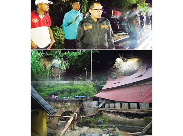 Pascaerupsi Marapi, Tanahdatar Diterjang Banjir Bandang 1 BANJIR BANDANG—Beberapa nagari di Tanahdatar diterjang banjir bandang hingga merusak fasilitas umum dan bangunan milik warga.