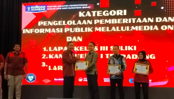 Kalapas Suliki Kamesworo Kembali Ukir Prestasi, Terbaik I Kategori Pengelolaan Pemberitaan dan Informasi Publik 2023.