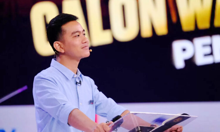 DEBAT— Gibran Rakabuming Raka saat acara Debat Kedua Cawapres Pemilu 2024.