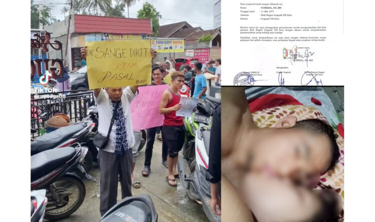 MUNDUR— Wali Nagari Guguak VIII Koto mengundurkan diri setelah foto syurnya tersebar dan viral di media sosial. 
Semantara, warga sempat melakukan aksi unjuk rasa.