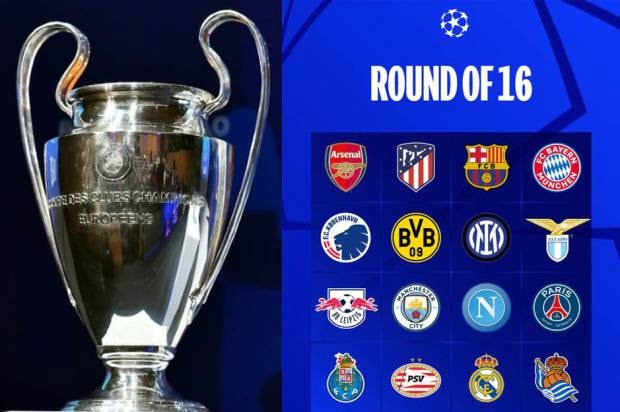 LIGA CHAMPIONS— Sebanyak 16 tim di Benua Eropa telah memastikan diri lolos ke babak 16 besar Liga Champions musim 2023/2024.