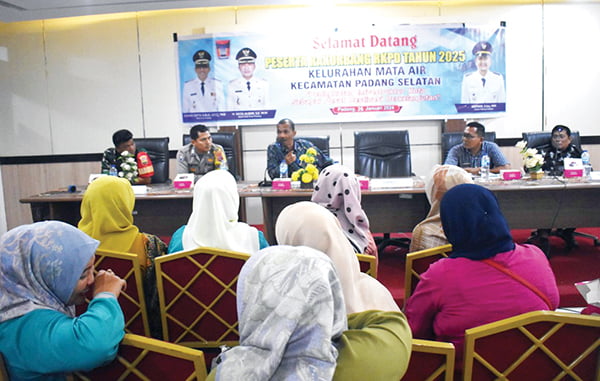 RAKORBANG RKPD— Rakorbang RKPD Tahun 2025 Kelurahan Mata Air, Kecamatan Padang Selatan, digelar di kantor camat, Sabtu (27/1).