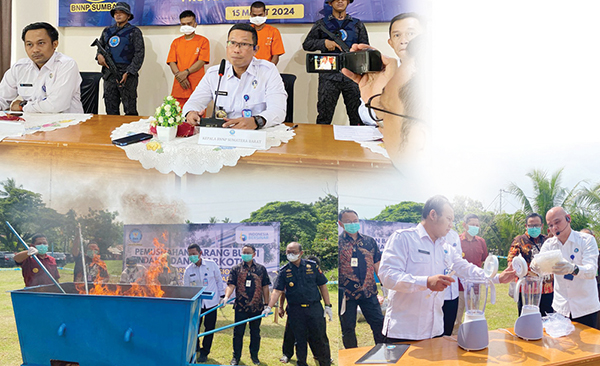 BNNP Sumbar Bongkar Peredaran Sabu Jaringan Lapas, Narapidana dan Kurir Ditangkap 1 NARKOBA— Kepala BNNP Sumbar, Brigjen Pol Tri Julianto Djatiutomo memaparkan pengungkapan kasus
peredaran sabu dan ganja. Selain itu, juga dilakukan pemusnahan barang bukti.