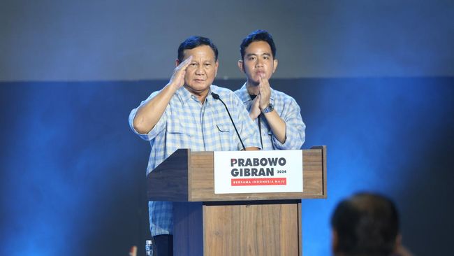 PASANGAN— Capres dan Cawapres Nomor Urut 2, Prabowo Subianto dan Gibran Rakabuming Raka.