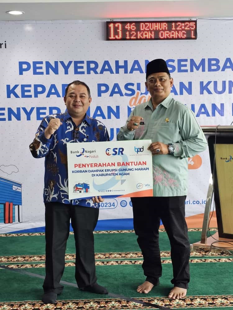 Bank Nagari Salurkan Bantuan Bagi Warga Terdampak Erupsi Gunung Marapi