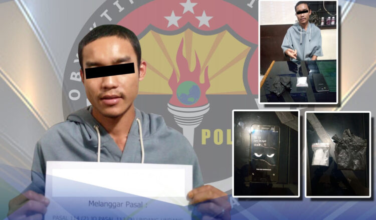 PENGEDAR SABU— Pelaku HHY (26) alias Dompet ditangkap jajaran Satresnarkoba Polres Payakumbuh dengan barang bukti satu paket 
besar sabu.