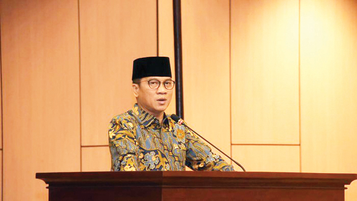 Wakil Ketua MPR Ajak Warga Akhiri Perselisihan Usai Pilpres 1 HALAL BIHALAL— Wakil Ketua MPR Yandri Susanto dalam acara halalbihalal PWKK dan HKJK se-Jabodetabek di Gedung Nusantara IV, DPR MPR, Jakarta Pusat, Minggu (28/4).
