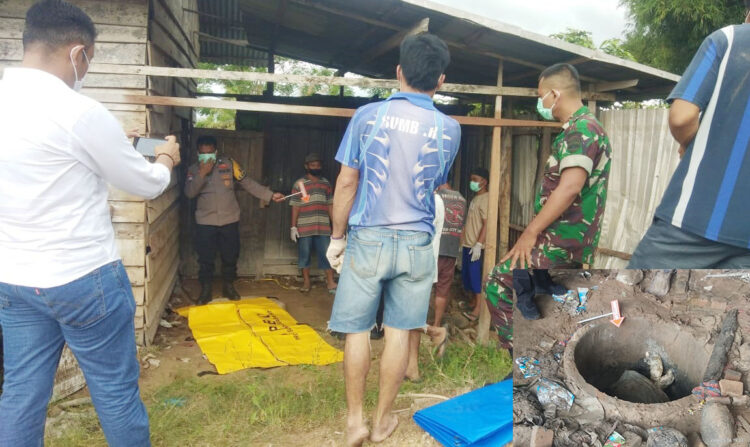 MAYAT DALAM SUMUR— Polisi melakukan olah TKP penemuan mayat membusuk dalam sumur di Nagari Singguliang, 
Kecamatan Lubuk Alung, Kabupaten Padangpariaman.