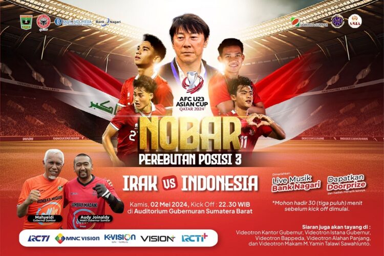 Pemprov Sumbar Gelar Nobar Indonesia U23 vs Irak U23