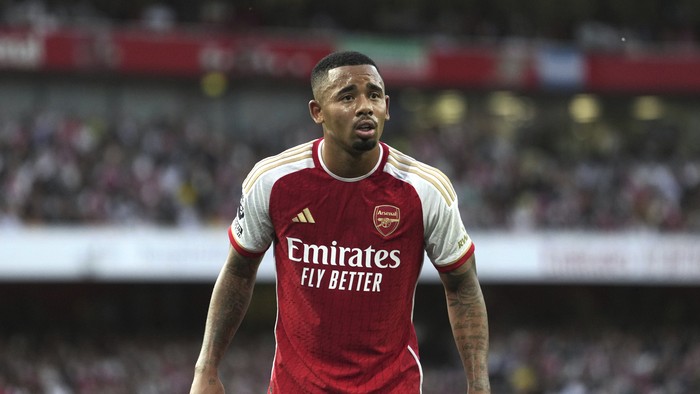 DIJUAL— Arsenal mau merombak lini serang di musim depan. Beberapa penyerang baru diincar dan Gabriel Jesus bakal dijual, walau sang striker menolak dijual.