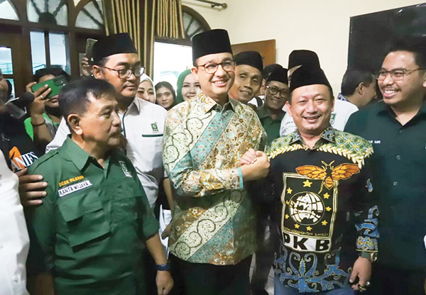 DIPINANG— Anies Baswedan saat berkunjung ke Kantor DPW PKB DKI Jakarta di Jakarta Timur, Kamis (13/6).