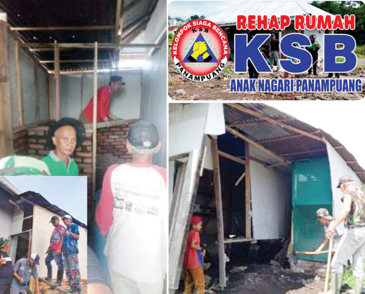 KSB Nagari Panampuang Kumpulkan Dana Dan Rehabilitasi Rumah Warga Akibat Bencana Banjir
