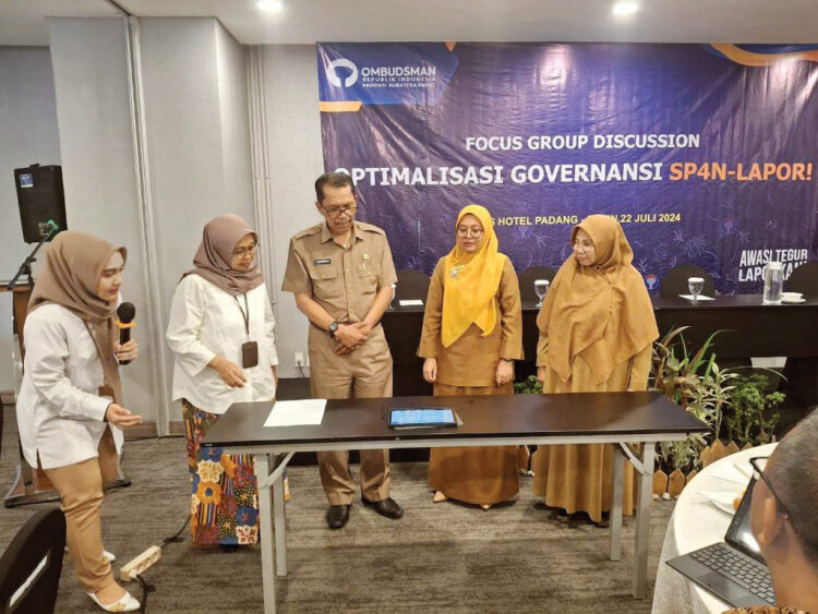 FGD— Focus Group Discussion (FGD) Optimalisasi Governansi Sistem Pengelolaan Pengaduan Pelayanan Publik Nasional (SP4N) LAPOR!, Senin (22/7).