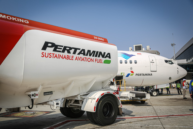 Pertamina Patra Niaga Peroleh Sertifikasi Internasional Distribusi SAF 1 Sustainable Aviation Fuel (SAF) milik Pertamina Patra Niaga. Foto: Dok. Pertamin
