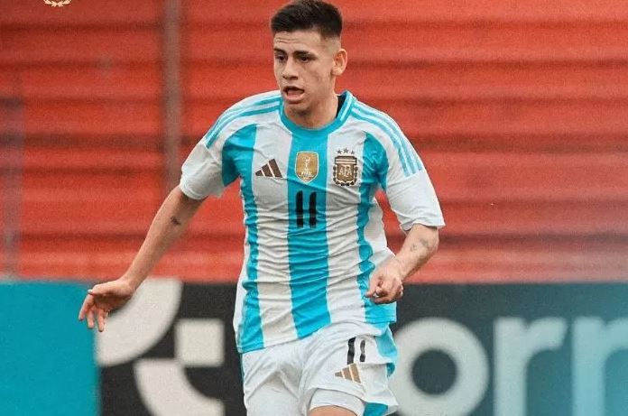 TUMPUAN— Claudio Echeverri jadi tumpuan penting Timnas Argentina di Olimpiade Paris 2024.