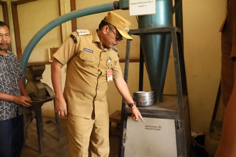 Pj. Wali Kota Optimis, Pabrik Pengolahan Cokelat Berpotensi Besar 1 TINJAU—Penjabat (Pj) Wali Kota Payakumbuh Suprayitno saat meninjau pabrik chokato.