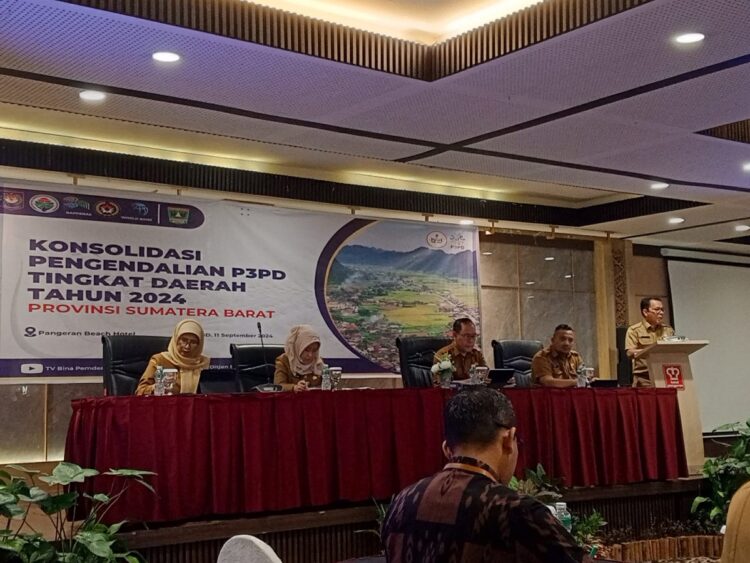 KONSILIDASI—Pemprov Sumbar melalui Dinas PMD Sumbar menggelar konsilidasi pengendalian P3PD Tingkat Provinsi Sumbar tahun 2024 di Padang, Senin hingga Rabu (9-11/9).
