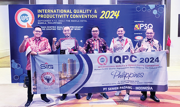 Mystaco, Tim Inovasi PT Semen Padang Raih Penghargaan Tertinggi di IQPC Filipina 1 PENGHARGAAN EXCELLENT— Tim inovasi PT Semen Padang, Mystaco, berhasil meraih penghargaan Excellent di ajang International Quality & Productivity Convention (IQPC) yang digelar di Filipina pada 7-12 September.